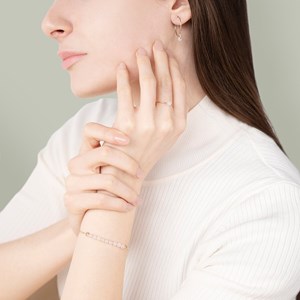 Bracelet quartz rose & argent (l)