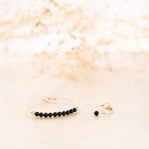 Bracelet tourmaline noire & argent (s)