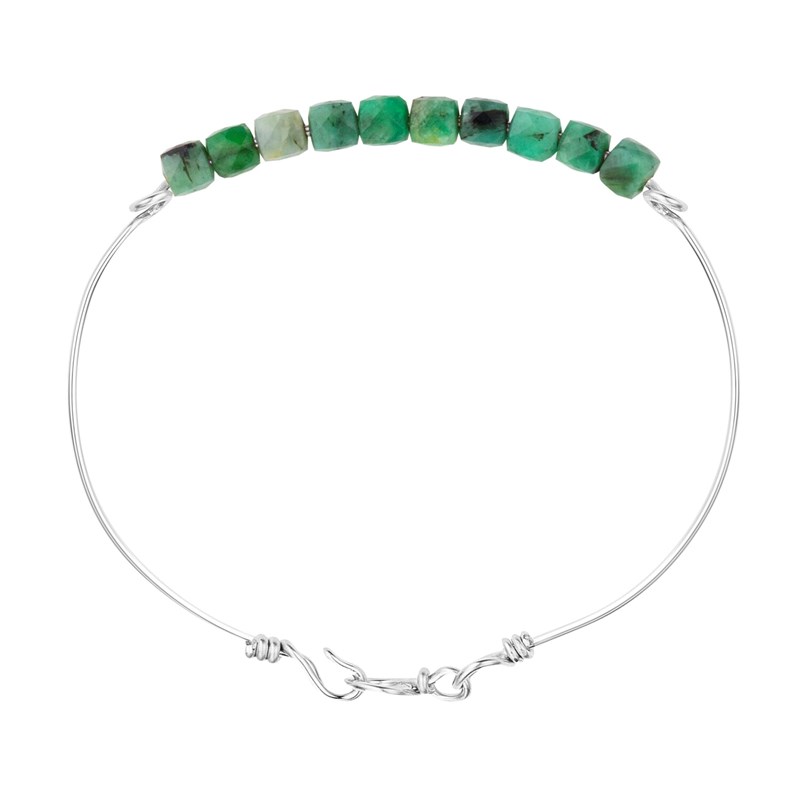 Bracelet émeraude & argent (l)