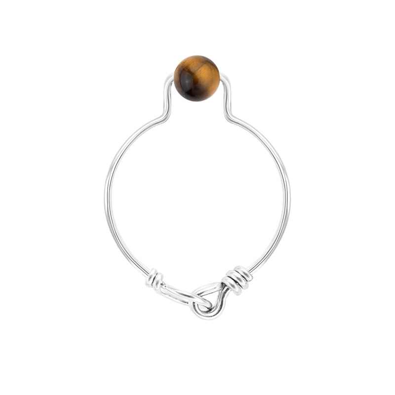 Maison Mutel - Bague oeil-de-tigre & argent 925 (60)