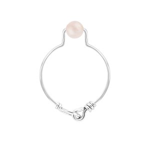 Bague quartz rose & argent 925 (56)
