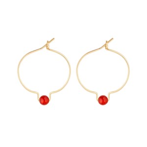 Boucles d'oreilles cornaline & or