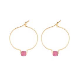 Boucles d'oreilles tourmaline rose & or