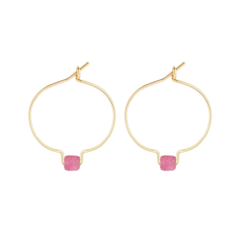Maison Mutel - Boucles d'oreilles tourmaline rose & or