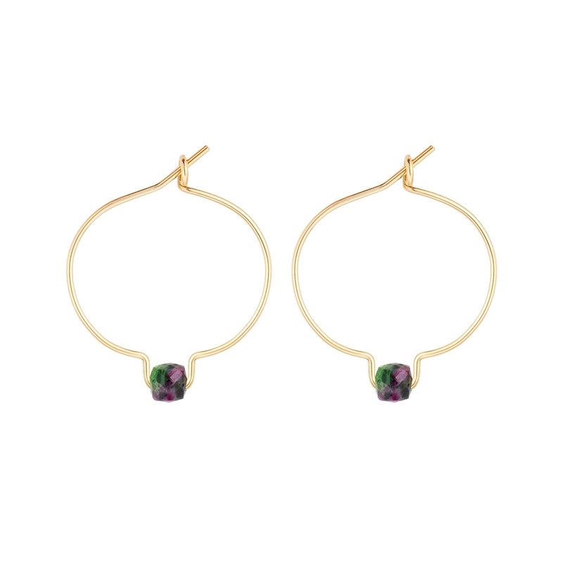 Maison Mutel - Boucles d'oreilles rubis zoïsite & or