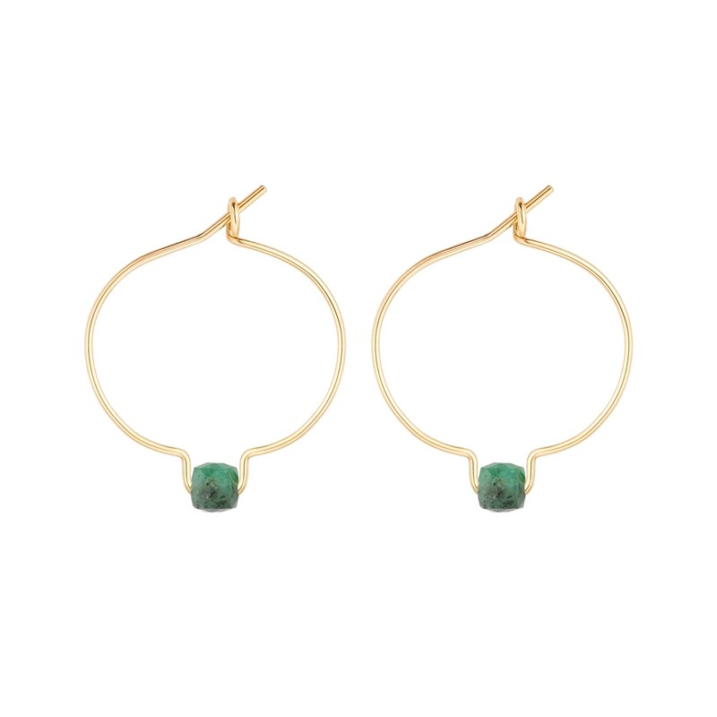 Maison Mutel - Boucles d'oreilles émeraude & or