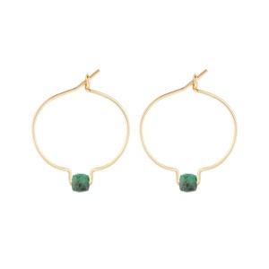 Boucles d'oreilles émeraude & or