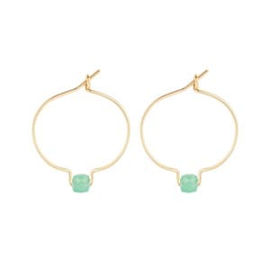 Boucles d'oreilles aventurine & or