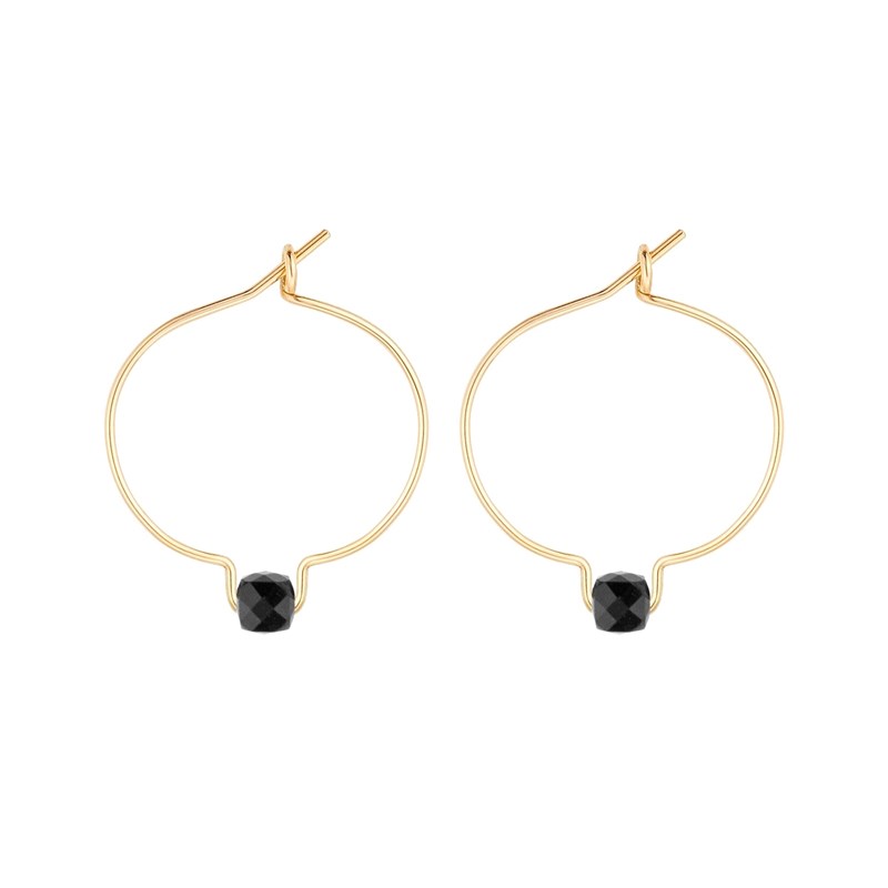 Maison Mutel - Boucles d'oreilles spinelle noir & or