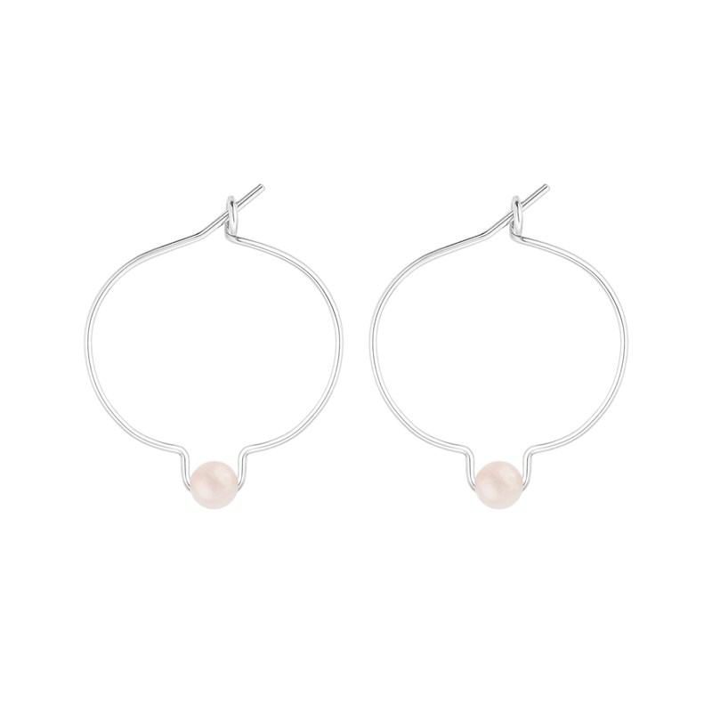 Boucles d'oreilles quartz rose & argent