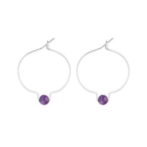 Boucles d'oreilles améthyste & argent