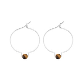 Boucles d'oreilles œil-de-tigre & arg