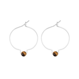 Boucles d'oreilles œil-de-tigre & arg