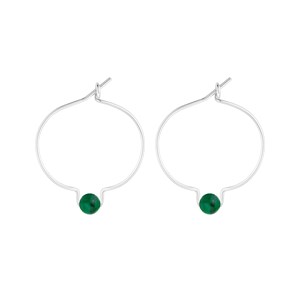 Boucles d'oreilles malachite & argent