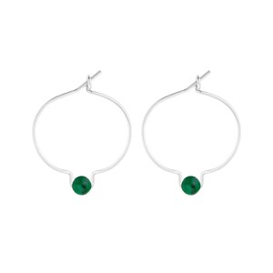 Boucles d'oreilles malachite & argent