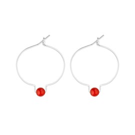 Boucles d'oreilles cornaline & argent
