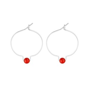 Boucles d'oreilles cornaline & argent