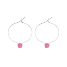 Boucles d'oreilles tourmaline rose & arg