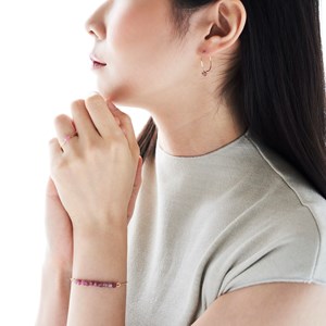 Boucles d'oreilles tourmaline rose & arg