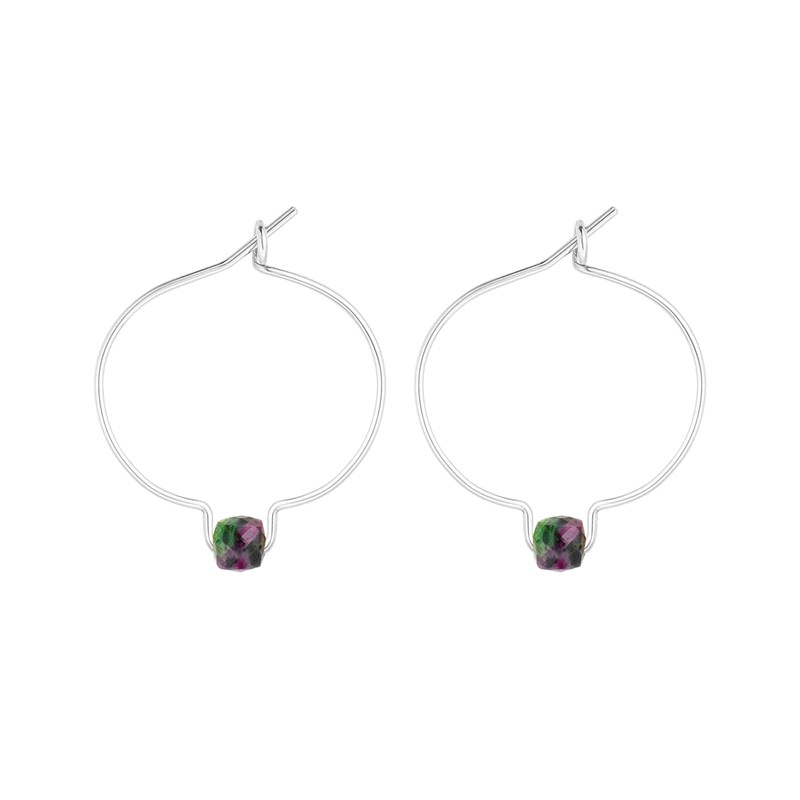Maison Mutel - Boucles d'oreilles rubis zoïsite & arg