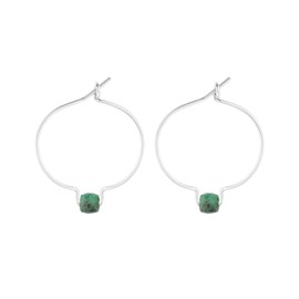 Boucles d'oreilles émeraude & argent