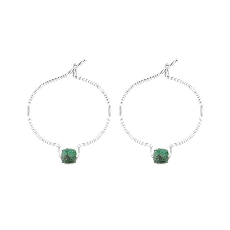 Maison Mutel - Boucles d'oreilles émeraude & argent