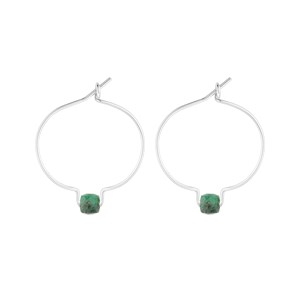 Boucles d'oreilles émeraude & argent