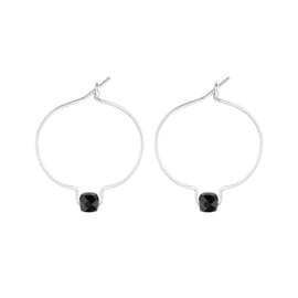 Boucles d'oreilles spinelle noir & arg