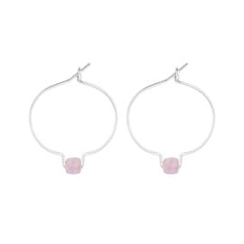 Boucles d'oreilles kunzite & argent