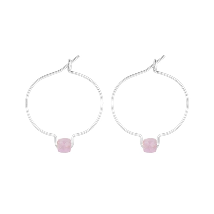 Boucles D'oreilles Pendantes Kunzite & Perle 6mm - Argent 925 - Neuf Avec étiquettes