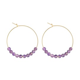 Petites créoles améthyste & or