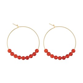 Petites créoles cornaline & or