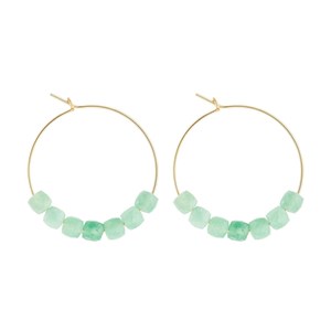 Petites créoles aventurine & or