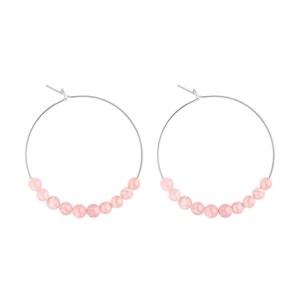 Petites créoles rhodochrosite & argent
