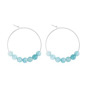 Petites créoles aigue-marine & argent