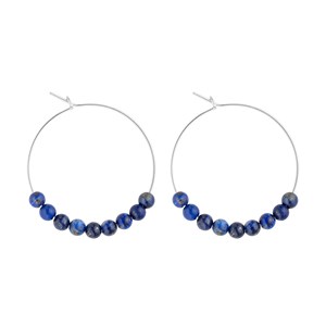 Petites créoles lapis lazuli & argent