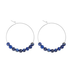 Petites créoles lapis lazuli & argent