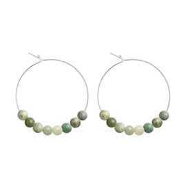 Petites créoles jade & argent