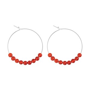 Petites créoles cornaline & argent