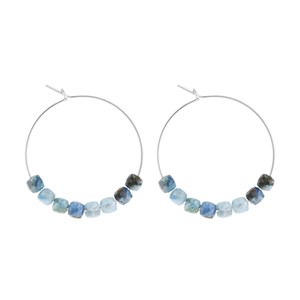 Petites créoles cyanite & argent