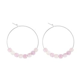 Petites créoles kunzite & argent