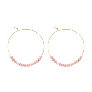 Grandes créoles rhodochrosite & or