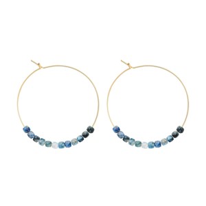 Grandes créoles cyanite & or