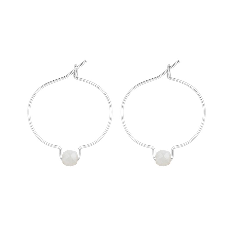 Boucles d'oreilles pierre de lune & arg