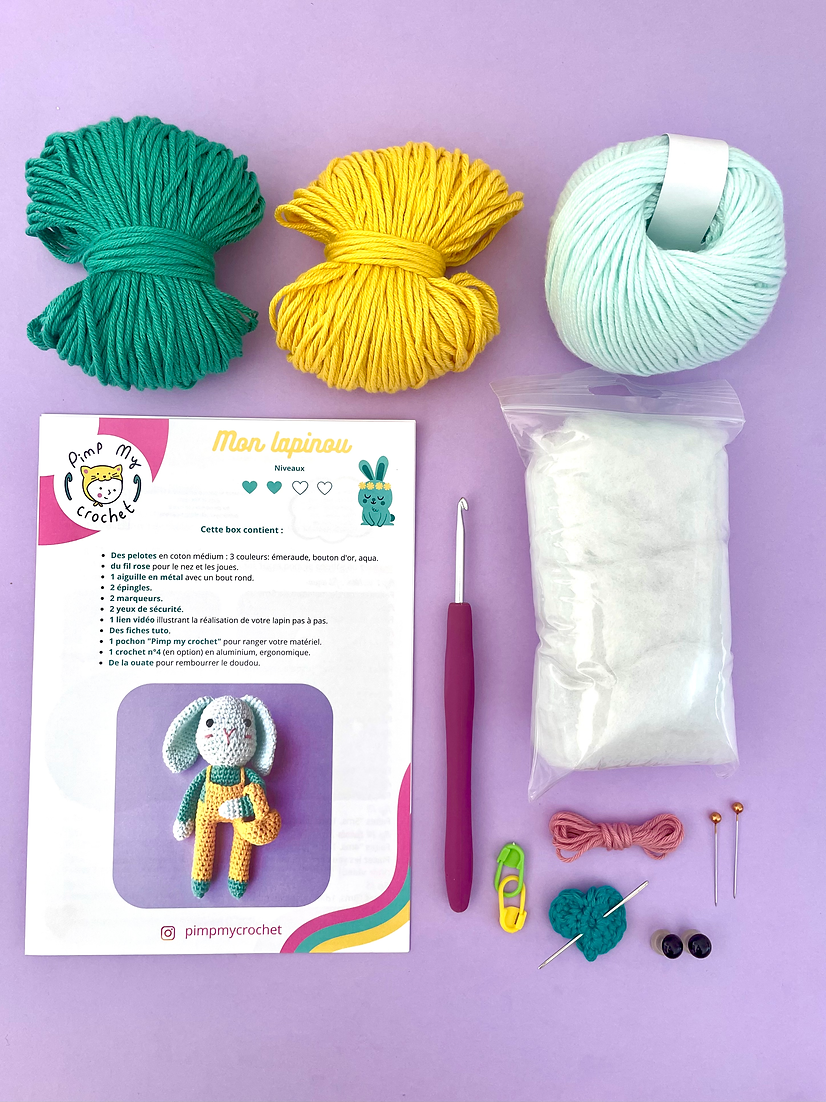 Kits crochet - Box avec tutoriels et nécessaire pour tous les niveaux