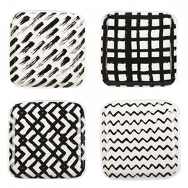 Coupelles noires et blanches 9.5cm - lot de 4