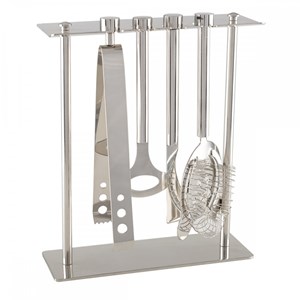 Outils de bar sur support 7 pièces coloris argent