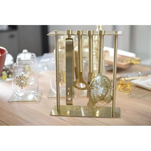 Outils de bar sur support 5 pièces coloris doré mat