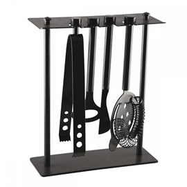 Outils de bar sur support 5 pièces coloris noir