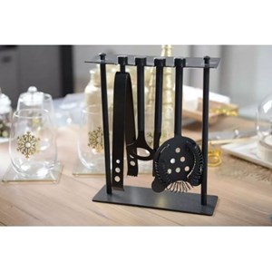 Outils de bar sur support 5 pièces coloris noir